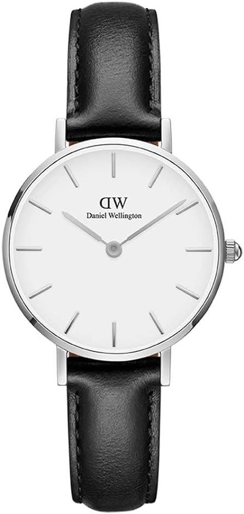 Daniel Wellington Classic Petite Sheffield White Dial Black Leather Strap Watch For Women - DW00100186