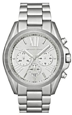 Michael Kors Bradshaw Chronograph Silver Dial Silver Steel Strap Watch for Men - MK5535
