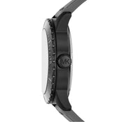 Michael Kors Cunningham Multifunction Grey Dial Grey Rubber Strap Watch For Men - MK7164