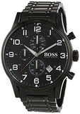 Hugo Boss Aeroliner Chronograph Black Dial Black Steel Strap Watch for Men - 1513180
