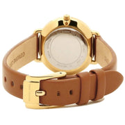 Michael Kors Portia Quartz White Dial Brown Leather Strap Watch For Women - MK2734