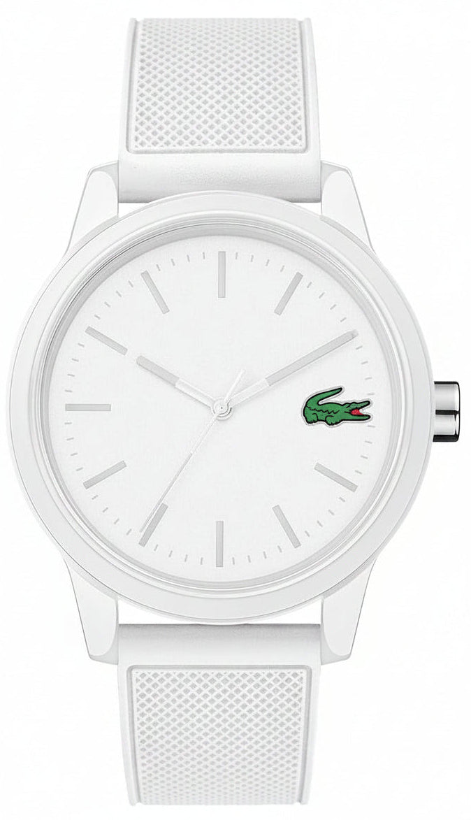 Lacoste 12.12 White Dial White Silicon Strap Watch for Men - 2010984