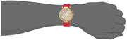 Guess Solstice Diamonds Gold Dial Red Rubber Strap Watch for Women - GW0484L1