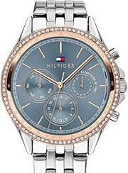 Tommy Hilfiger Ari Diamonds Blue Dial Silver Steel Strap Watch for Women - 1781976