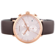 Calvin Klein High Noon Silver Dial Brown Leather Strap Watch for Men - K8M276G6
