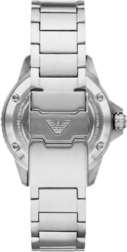 Emporio Armani Sea Explorer Meccanico Automatic Green Dial Silver Steel Strap Watch For Men - AR60061