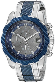 Guess Octane Chronograph Blue Dial Two Tone Steel Strap Watch for Men - W1046G2