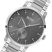 Hugo Boss Oxygen Chronograph Grey Dial Silver Steel Strap Watch for Men - 1513596