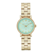 Marc Jacobs Baker Mint Green Dial Gold Steel Strap Watch for Women - MBM3284