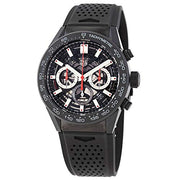 Tag Heuer Carrera Automatic Chronograph Black Dial Black Rubber Strap Watch for Men - CBG2A90.FT6173