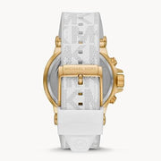 Michael Kors Dylan Chronograph White Dial White Rubber Strap Watch For Men - MK8937