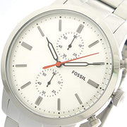 Fossil Townsman White Dial Silver Steel Strap Watch for Men - FS5346