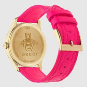 Gucci G Timeless Quartz Pink Dial Pink Leather Strap Watch For Women - YA1264115