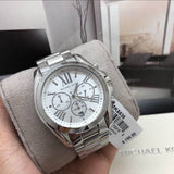 Michael Kors Bradshaw Chronograph Silver Dial Silver Steel Strap Watch for Men - MK5535
