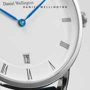 Daniel Wellington Dapper St Mawes White Dial Brown Leather Strap Watch For Women - DW00100095