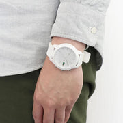 Lacoste 12.12 Chronograph White Dial White Silicon Strap Watch for Men - 2010974