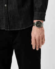 Philipp Plein The $kull Diver Black Dial Silver Steel Strap Watch For Men- PWOAA0522