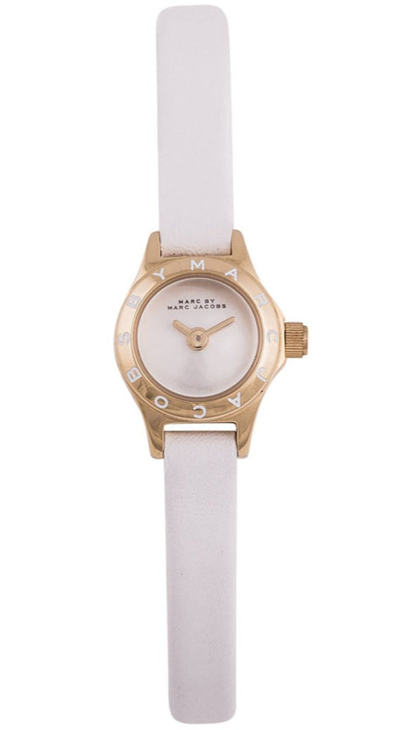 Marc Jacobs Blade White Dial White Leather Strap Watch for Women - MBM1344