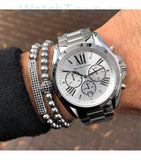Michael Kors Bradshaw Chronograph Silver Dial Silver Steel Strap Watch for Men - MK5535