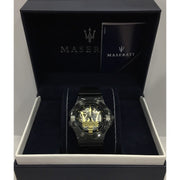 Maserati Potenza Automatic Black Dial Black Leather Strap Watch For Men - R8821108036