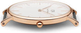 Daniel Wellington Classic Reading White Dial Black Leather Strap Watch For Women - DW00100041