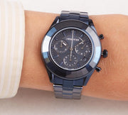Swarovski Octea Lux Sport Chronograph Blue Dial Blue Steel Strap Watch for Women - 5610475