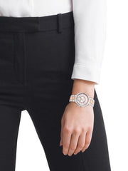 Michael Kors Madelyn Silver Dial Two Tone Steel Strap Watch for Women - MK6288