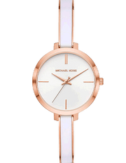 Michael Kors Jaryn Analog White Dial Two Tone Steel Strap Watch For Women - MK4342