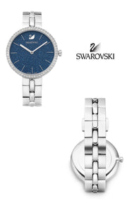 Swarovski Cosmopolitan Blue Dial Silver Steel Strap Watch for Women - 5517790