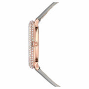 Swarovski Crystal Frost Grey Dial Grey Leather Strap Watch for Women - 5484067