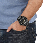 Salvatore Ferragamo F-80 Classic Black Dial Black Rubber Strap Watch for Men - SFHY01622