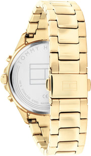 Tommy Hilfiger Claudia White Dial Gold Steel Strap Watch for Women - 1781742