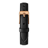 Daniel Wellington Quadro Pressed Sheffield Green Dial Black Leather Strap Watch For Women - DW00100439