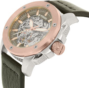 Fossil Modern Machine Automatic Skeleton Dial Black Leather Strap Watch for Men - ME3082