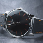 Calvin Klein City Black Dial Black Leather Strap Watch for Men - K2G211C1