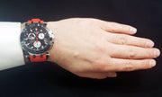 Tissot T Race Chronograph Black Dial Red Silicone Strap Watch For Men - T115.417.27.051.00