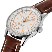 Breitling Navitimer Automatic 41 White Dial Brown Leather Strap Watch for Men - A17326211G1P2