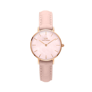 Daniel Wellington Petite Rouge Pink Dial Pink Leather Strap Watch For Women - DW00100511