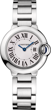 Cartier Ballon Bleu De Cartier White Dial Silver Steel Strap Watch for Women - W69010Z4
