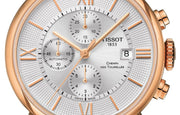 Tissot Des Tourelles Chronograph Silver Dial Brown Leather Strap Watch For Men - T099.427.36.038.00
