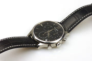 Tissot T Classic Tradition Chronograph Black Dial Black Leather Strap Watch For Men - T063.617.16.057.00