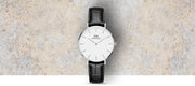 Daniel Wellington Classic Petite Reading White Dial Black Leather Strap Watch For Women - DW00100185