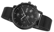 Hugo Boss Integrity Chronograph Black Dial Black Mesh Bracelet Watch for Men - 1513813