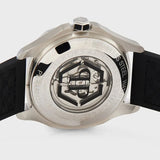Philipp Plein High-Conic Automatic Silver Dial Black Silicone Strap Watch For Men- PWRAA0123