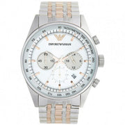 Emporio Armani Sportivo Chronograph Silver Dial Two Tone Steel Strap Watch For Men - AR5999