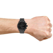 Hugo Boss Grand Prix Chronograph Black Dial Black Steel Strap Watch for Men - 1513676