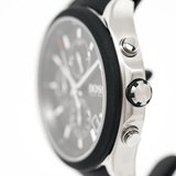 Hugo Boss Velocity Chronograph Black Dial Black Leather Strap Watch for Men - 1513716
