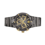 Versace Greca Icon Chronograph Black Dial Black Steel Strap Watch For Men - VEZ900521