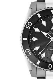 Gucci Dive Automatic Black Dial Silver Steel Strap Watch for Men - YA136353