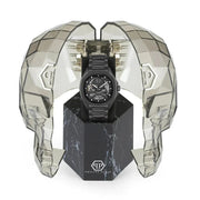 Philipp Plein High-Conic Automatic Black Dial Black Steel Strap Watch For Men- PWRAA0423